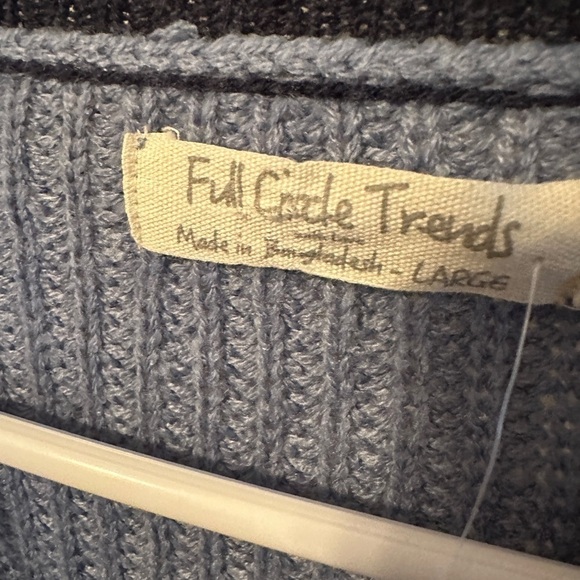 Full Circle Trends  Color Blocked VNevk Cardigan Size Large NWT - Picture 6 of 8